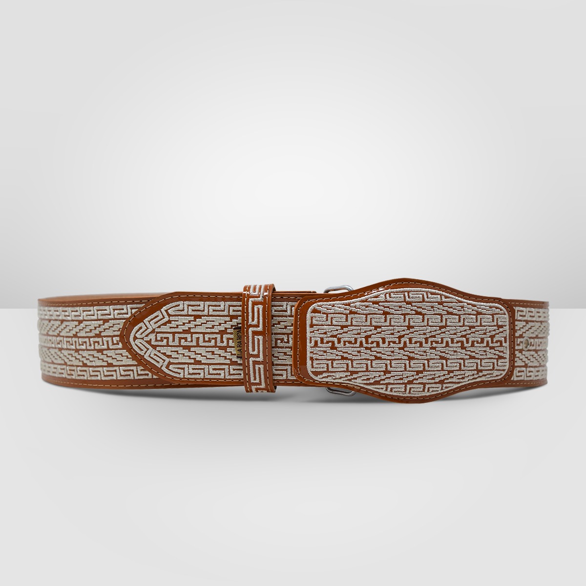 La Barca Hilo Embroidered Miel Charol Belt
