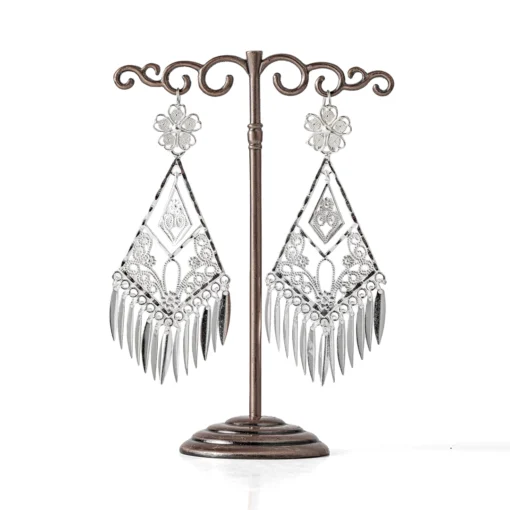 Large Silver Finished Earring