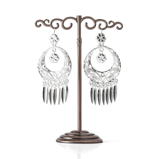 Alternative view of Large Silver Finished Earring